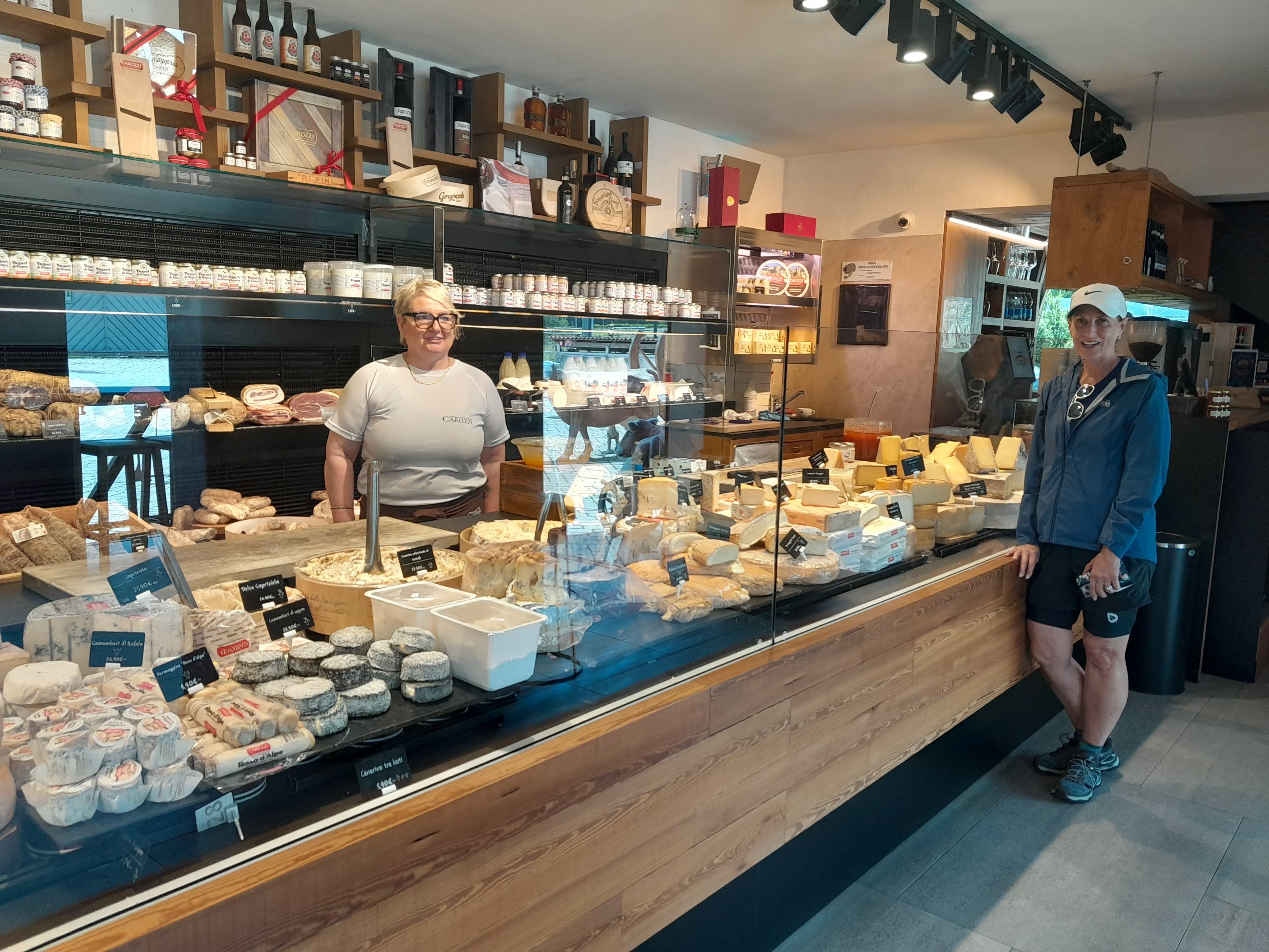 Cyclists at Waterfall in Varenna Cyclists at Waterfall in Varenna