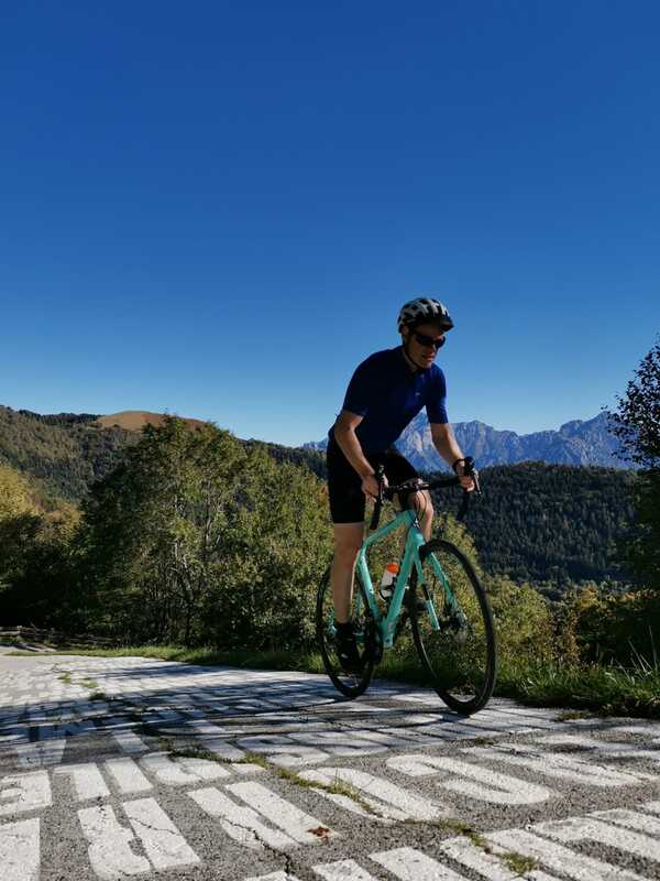Cyclists at Lake Como Overlook