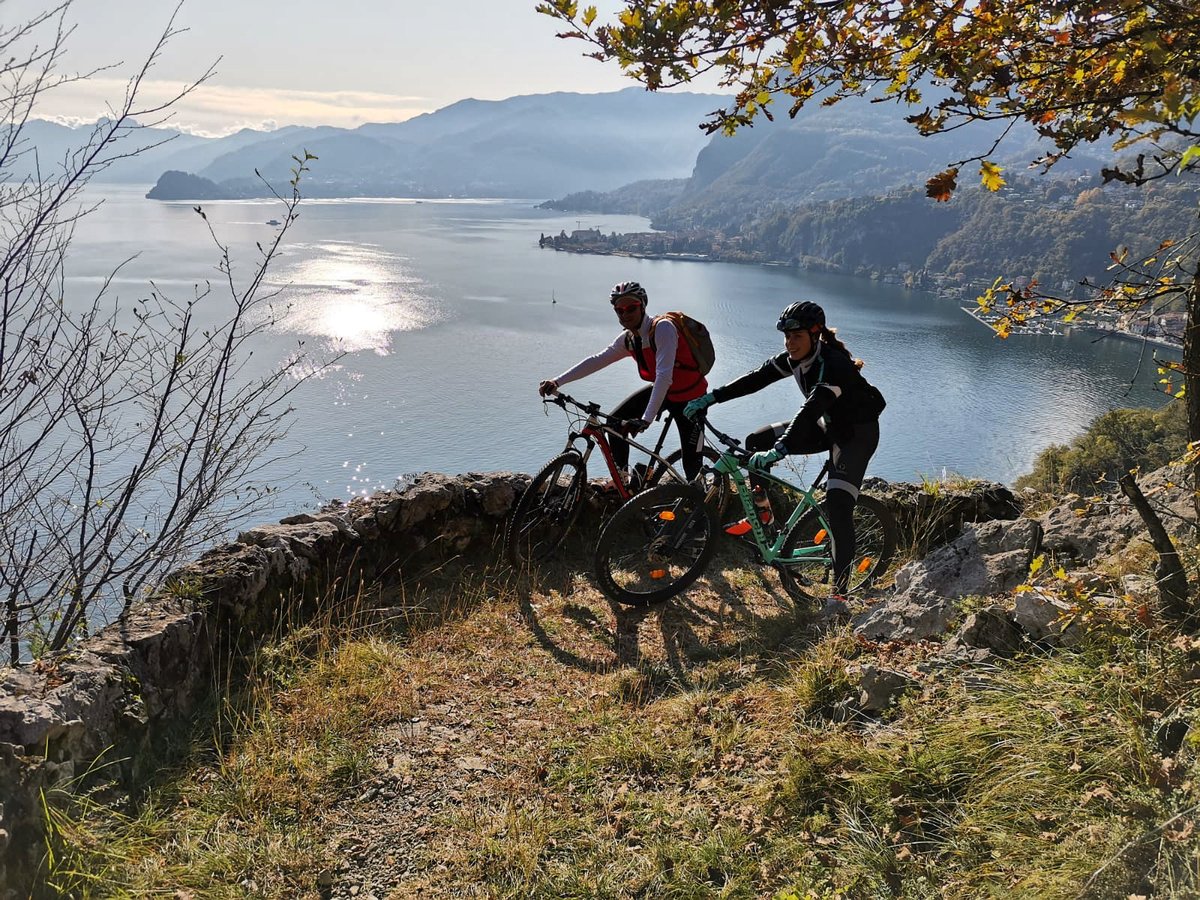 Cyclists Enjoying Views on Lake Como