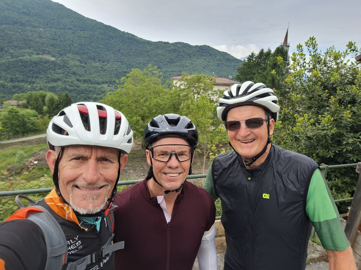 Cyclist on a scenic road in Lake Como