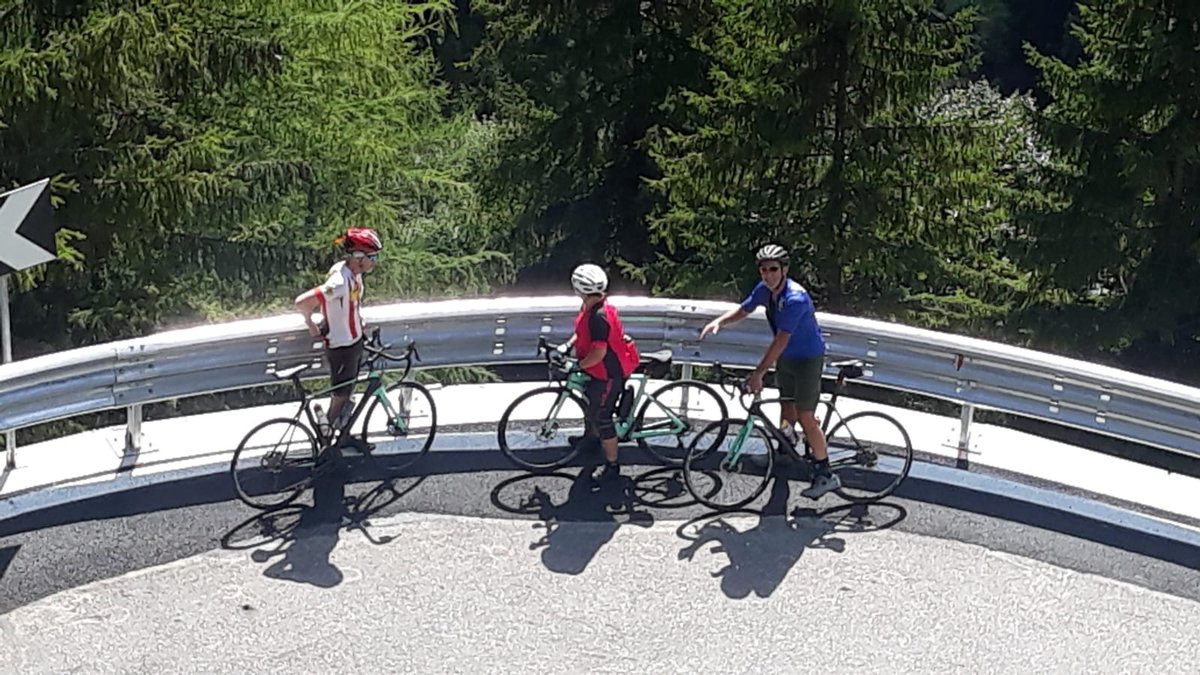 Cyclists on Splügen Pass