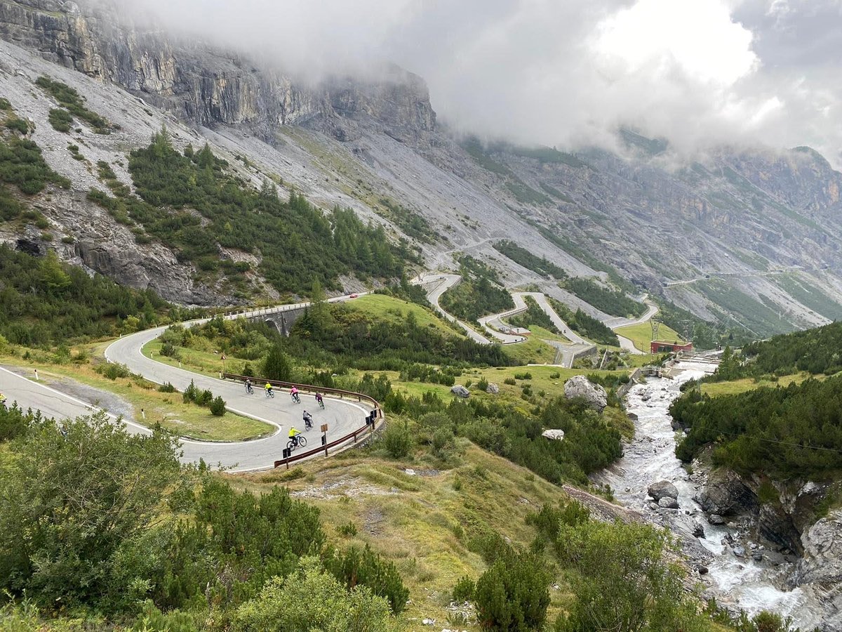 Cyclists on the road - Stelvio