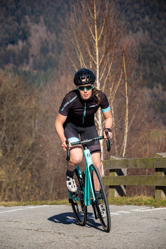 Cyclist on Ghisallo Route