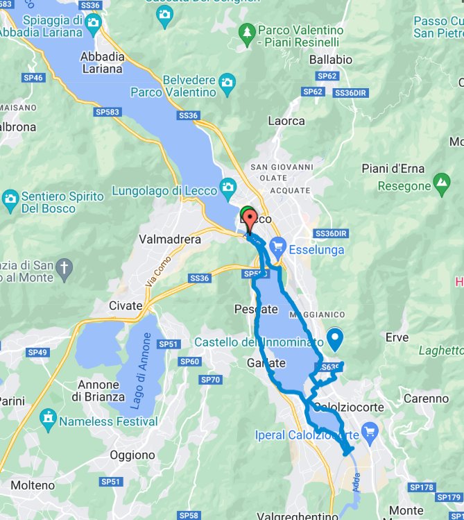 Sulle rive dell'Adda: Esperienza Team Building a Lecco Route Map