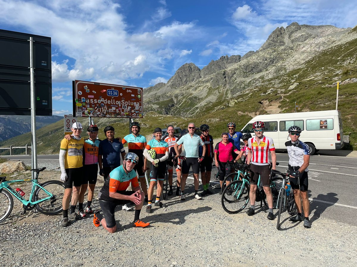 Cyclists on Splügen Pass