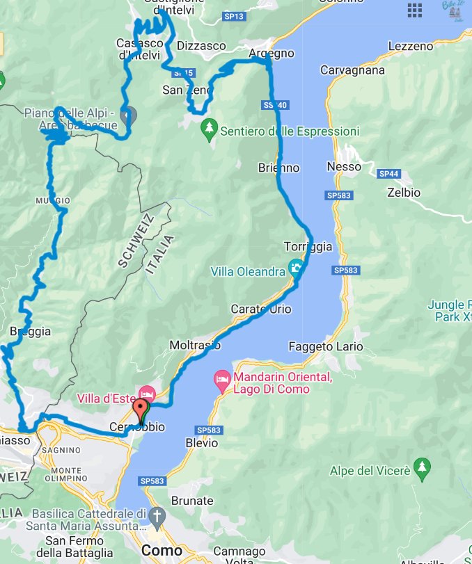Il giro dei contrabbandieri*Da Como o Cernobbio Route Map
